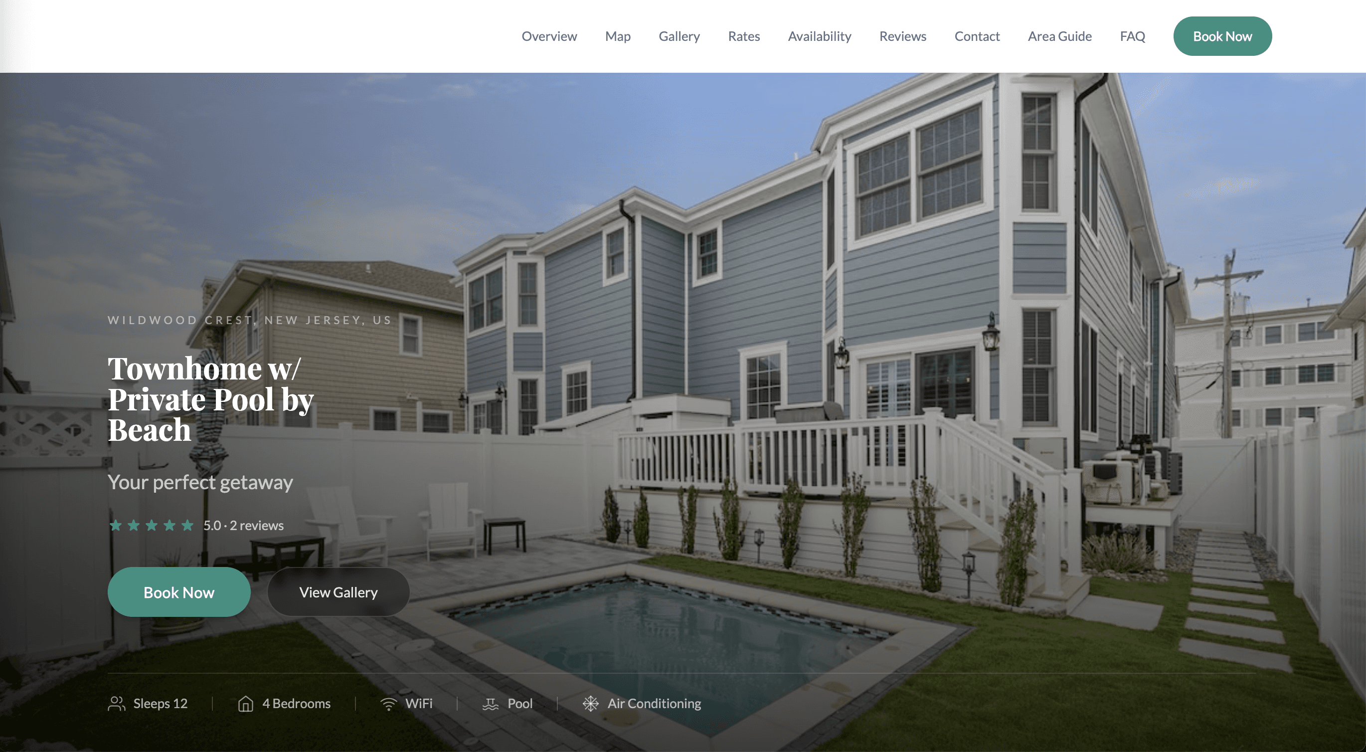 Townhome w/ Private Pool by Beach — live website screenshot