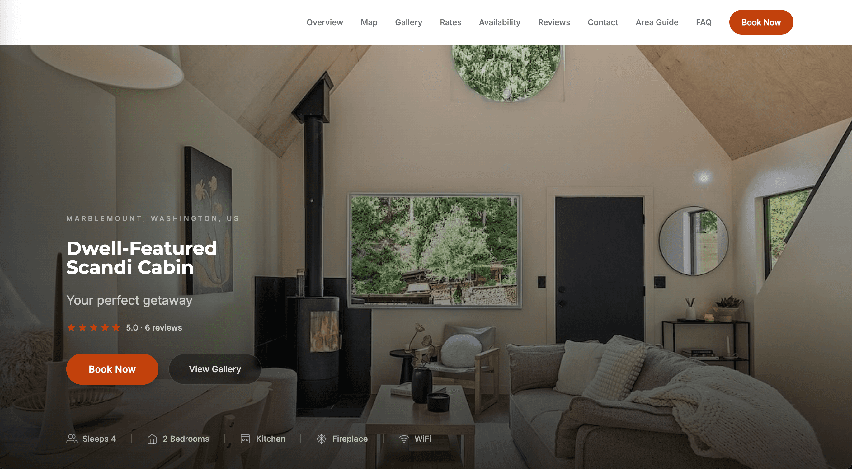 Dwell-Featured Scandi Cabin — live website screenshot