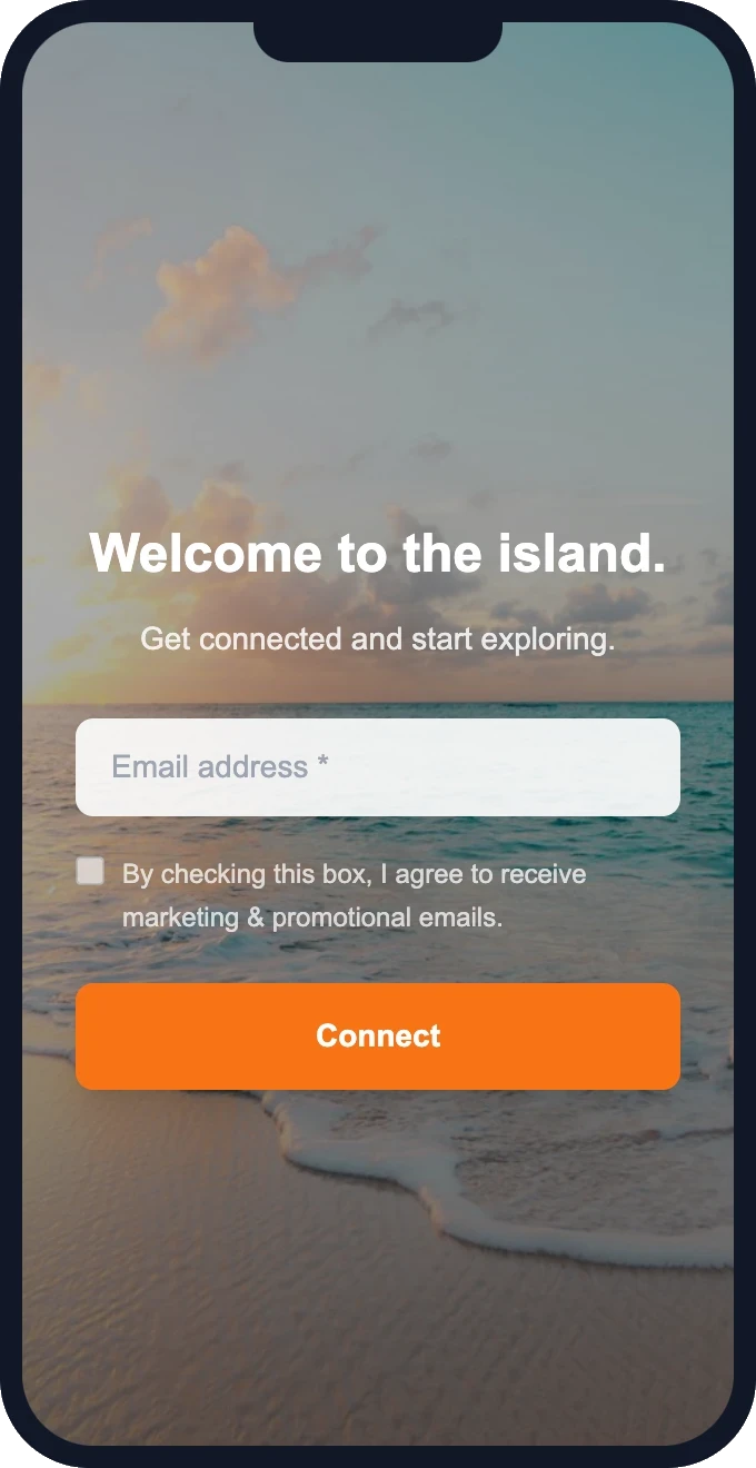 Vacation rental WiFi splash page