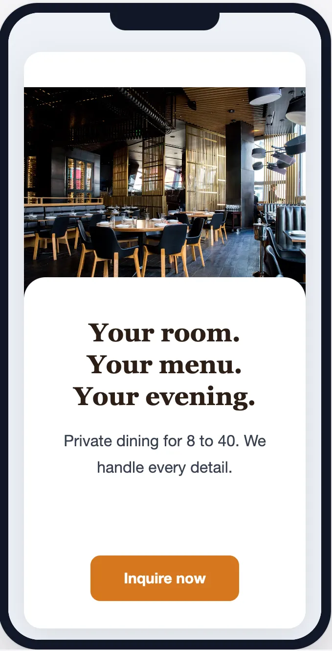 Private dining email