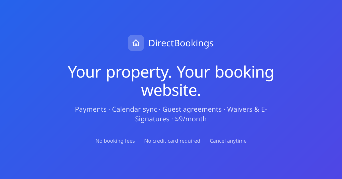 DirectBookings — Direct Booking Website Builder for Short-Term Rentals